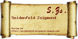Seidenfeld Zsigmond névjegykártya